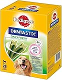 Pedigree DentaStix Daily Fresh Zahnpflegesnack für große Hunde – Hundeleckerli mit Aktivwirkstoffen für jeden Tag – Für gesunde Zähne und einen frischen Atem – 112 Sticks (4 x 28 Stück)