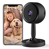 [2021 Neu] Überwachungskamera Innen, Little elf Baby Kamera，WLAN WiFi Kamera Hunde Kamera mit App für Haustier/Baby/Ältere, WLAN Kamera mit Nachtsicht, 2-Wege-Audio, Cloud-Speicher (Black-1)