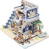 Lifesongs Puppenhaus aus Holz, DIY, 3D, Puppenhaus, Miniatur Möbel, Set inkl. Zubehör und Mobiliar, Holiday V