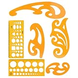 TIMESETL 6Stück Zeichenschablone Kurven Vorlage Lineal Set, Geometrie Zeichnung Vorlage Kreisschablone Kurvenschablone Technische Zeichnen Vorlage für Architektur Kunst Studio Büro S
