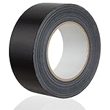 MAXKO Panzertape, extra stark, schwarz, 50 m x 50 mm – gewebeverstärktes Reparaturband, gewebeverstärktes Folienband, Gewebe-Klebeband, Gewebeband, Panzertape, Panzerband, Isolierb