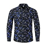 WAQD Karierte Langarm Slim Fit Männer Shirt Streetwear Social Dress Vintage Shirts Herren Jersey Nachtclub Hemden Freizeithemd T Shirts Karneval Strand Top Knopf Oberteil Urlaub Ob