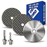SEDION ® Diamant Schleifpad Set 50 & 200 Körnung zum Polieren und Schleifen - Schleifpads 125mm für Politur - Polierpads 125mm inklusive Pad Halter und 2 Adapter - Polierscheibe fü