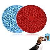 YOUYIKE 2 Stück Hunde leck pad, Hunde Matte lecken mit Saugnäpfen-15cm, BPA-frei, Hund Leckmatte Slow Feeder, Silikon Lick Mat für Hundefutter, Katzen-Leckerlis, Joghurt oder Erdnussb