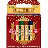 Burt's Bees Saisonales Lippenbalsam-Geschenkset für Weihnachten, im 4er-Pack – Minze-Kakao, Pfefferminze, Vanille und g