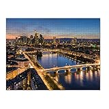 artboxONE Ravensburger-Puzzle XXXL (2000 Teile) Reise Frankfurt am Main nach Sonnenuntergang