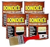 Bondex Holzlasur für aussen Rio-Palisander 3L lösemittelhaltige Holschutzlasur mit Intensivschutz vor Nässe, UV-Strahlung und Umwelteinflüssen für alle Hölzer und Holzbauteile im Außenb
