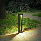 WRMING 15W LED Sockelleuchte mit Bewegungsmelder Außen Schwarz Gartenleuchte Aluguss Wegeleuchten IP65 Pollerleuchte Außenlampe Gartenlampe, 3000K,H60cm,1200