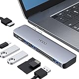 USB C Adapter für MacBook Pro/Air 2020-2018, MacBook Pro USB C Hub HDMI Mac USB Adapter, Dongle Multiport MacBook Air M1 Zubehör/Adapter mit 4K HDMI 3 USB 3.0 Port, TF/SD, 100W PD