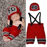 YANGLIXIA Neugeborene Baby Fotografie Foto Mütze Hosen Hut Set, Baby Fotografie Prop Outfits Häkeln Strickkostü