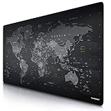 CSL - Übergröße Mauspad 1200x600mm Weltkarte - XXXL Mousepad groß mit Motiv - Tischunterlage Large Size - verbessert Präzision und Geschwindigkeit - XXL Gaming z.B. für Logitech Maus und T