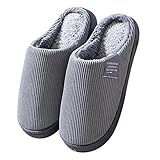 Uninevp Herren Hausschuhe Winter Pantoffeln Memory Foam Anti Rutsch Pantoffeln Hüttenschuhe Plüsch Warme Slippers Hausschuhe Haushalt Männer Drinnen Geschenk Für M