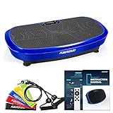 3D Power Vibrationsplatte| Fett verlieren und Fitnesstraining von Zuause | 10 Trainingsprogramme + 99 Stufen | Bluetooth Lautsprecher | 2 den Widerstandsbändern+5 Fitness-Bänder Extra+Remote &