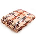 Arus, Kuscheldecke Wohndecke Tagesdecke Couch Überwurf Plaid Reisedecke, Caramel Plaid, 100% Polyacryl, ca. 150x200 cm, 260 gr/cm²
