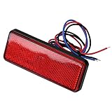 KIMISS Universelles Rücklicht, Bremslicht für Motorrad, Roller, Moped, rechteckig, LED, für die meisten Motorräder, Roller, ATVS, Moped, Fahrräder, Dreiräder (rot)