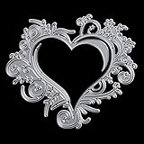 Linkay Stanzschablone Set Stanzformen Kreis Rahmen Quadratisch Rechteckig Schneiden Prägeschablonen Prägung Schablone Stanzschablonen für Scrapbooking Album Papier Karten Kunst Basteln (Herz-a)