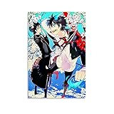 SLTG Blue Exorcist Anime-Poster Okumura Rin und Okumura Yukio Poster Dekorative Malerei Leinwand Wandkunst Wohnzimmer Poster Schlafzimmer Gemälde 40 x 60