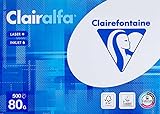 Clairefontaine 1979C Clairalfa blickdichtes Druckerpapier (1 Ries mit 500 Blatt, DIN A4, 21 x 29,7 cm, 80 g, ideal für alltägliche Kopien und Ausdrucke) weiß