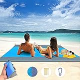 Outdoor Kompakte Picknickdecke,Stranddecke,Sandabweisende Campingdecke 210 x 200 cm,4 Befestigung Ecken Picknick/Strand Matte für den Strand, Campen, Wandern und Ausflüge Mit eigenem B