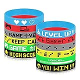 TUPARKA 36 Pcs Gaming Party Supplies Bracelet en Silicone, Le thème du Jeu vidéo Favors Bracelets,Fournitures Pour Fête d'anniversaire Baby Shower Party Favors, 6 Sty