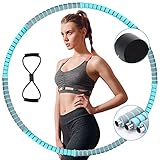 Golday Hula Hoop Reifen Erwachsene, Stabiler Edelstahlkern mit Premium Schaumstoff,8 Segmente Abnehmbarer Hula Hoop mit Stretchband Fur Fitness/Sport/Zuhause/BuRo/Bauchformung