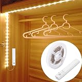 LED Schrankbeleuchtung,LUXJET® 45LED 150cm LED Streifen,BatterieBetrieben Nachtlicht,3000K Warmweiß Bewegungssensor für Kinderzimmer, Schlafzimmer, Küche, Orientierungslicht,Schrank