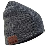 Bluetooth Beanie Mütze, Lukasa Wireless Bluetooth 5.0 Strickmütze Musik Braid Cap Winter Warme Hüte mit Stereo-Lautsprecher für Outdoor-Sport, Skifahren, Laufen, Sk