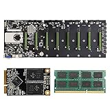 Pmandgk D37 BTC Miner Motherboard mit 128G SSD+8GB Speicher DDR3 8X PCIE 16X SATA3.0 für Miner PCI-E 16X BTC Mining