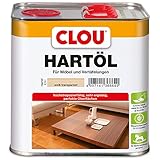 CLOU Hartöl: Zur Renovierung und Pflege von stark beanspruchtem Massivholz, z.B. Treppen, Möbel und Parkett, weiß transparent, 2,50 L