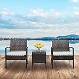 Duanguoyan Rattan-Couch für Zuhause, Garten, Freizeit, Sofa, gehärtetes Glas, Couchtisch für draußen, Rasen, niedrige Rückenlehne, Sessel, weich gepolstert, für die T