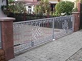 Gartentor Hoftor Tor Metall Monaco-FT400/100A Verzinkt mit Torantriebs Set komplett Elektrisches Hoftor Einfahrtstor fertig