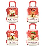 Spielzeug Koffer Baby Kinderkoffer Spielzeug, 4Pcs Spielkoffer Kinder Kinderkoffer Kinder Köfferchen, Gutschein Verpackung, Coin Candy Aufbewahrungsbox Trolley Case Weihnachtsdekorationsgeschenk