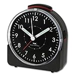 TFA Dostmann Sunrise Analoger Funk-Wecker, leises Uhrwerk,60.1513.01, mit Weckalarm, 10,2 x 4,6 x 11 cm, schwarz,