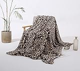 Kuscheldecke Flauschige Decke mit Leopardenmuster Superweiche Fleecedecke Wohndecke sofadecke für Sofa Deck
