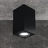 JVS Aufbauleuchte Aufbaustrahler Deckenleuchte Aufputz Led MILANO -LANG- GU10 Fassung 230V eckig alu-schwarz schwenkbar Deckenleuchte Strahler Deckenlampe Aufbau-lampe CUBE Downlig