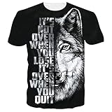 chicolife lustiges T-Shirt für Männer Rundhalsausschnitt 3D Grafik Bequeme T-Shirts Tops lässig Teen Wolf Kurzarm für Sommer XL