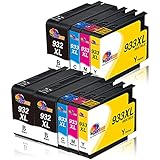 Clorisun 932XL 933XL Multipack Ersatz für HP 932XL Schwarz 933 XL 932 XL 933 XL Druckerpatronen Kompatibel mit HP Officejet 6600 6700 6100 7510 7110 7612 7610 Patronen(9er Pack)