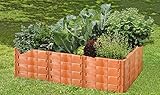 Juwel Hochbeet Profiline Größe 2 (40 Bausteine in terracotta, Gemüsebeet Füllinhalt 1000 l, Größe 190x121 cm, Höhe 52 cm, Pflanzenbeet mit Stabilisierungs-Set) 20290