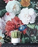 NEWROOM Tapete Vintage Rosen rosa Vliestapete rot Vlies moderne Mustertapete Tapete Blumentapete Wallpaper Floral inkl. Tapezier Ratgeb