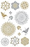 AVERY Zweckform Folien Sticker Mandala 14 Aufkleber silber & gold (Dekosticker, Aufkleber, selbstklebend, Scrapbooking, Bullet Journal, Geburtstag, Dekorieren, Basteln, Karten, Fotoalbum) 55657