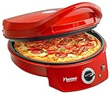 Bestron APZ400 elektrischer Pizzaofen, Pizza Maker bis 230°C, mit Ober-/Unterhitze, für selbstgemachte oder Tiefkühl-Pizza, Flammkuchen, Quiche oder Wraps bis Ø 27cm, 1.8 Watt, Farbe: R