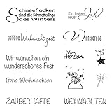 Rayher 59841000 Clear Stamps 'Weihnachten/Winter', klar, transparent, durchsichtig, Stempel Weihnachten, Frohe Weihnachten Stempel, Silikonstempel W