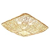 TXXM Deckenleuchte Modern Minimalist Runde Wohnzimmer Schlafzimmer Kinder Raum-Led Bambus gesponnene Decken-Lampe (Size : 40cm)