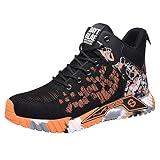Quiteyan Sicherheitsschuhe Herren,Cushion Safety Toe Athletischer Arbeitsschuh für Industrie und BAU,Orange▁46