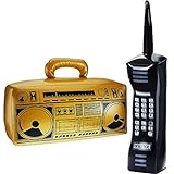 Bundia 2 Stück Aufblasbare Radio Boombox und Aufblasbare Handy Box für 80er 90er Jahre Party Dek