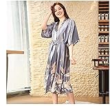 Schwarz Sommer Satin Kimono Bademantel Frauen Braut Brautjungfer Hochzeit Robe Kleid Kleid Sexy Blume Lange Nachtwäsche M-2XL-silver-4-XL