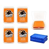 Milnsirk Reinigungsknete Auto Car Clay Bar 4 Packung 400g Reinigungsmasse Lackreinigungsknete zur Reinigung von Autolack, polnisches Fensterglas, mit Mikrofaser-H