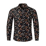Zytyeu Hemd Herren Druck Mode Trend Herren Langarm Blumenhemd Frühling Und Herbst Neue Lose Lässige Jugendhemd Strandart Herrenbekleidung