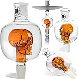 DILAW® Shisha Molassefänger Totenkopf Bunt (aus Glas für (Schliff 18/8) - Wasserpfeife, Vorkühler-Aufsatz Skull, Farbe G