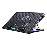 XUERUIGANG RGB-Lichter-Laptop-Kühlkühler-Pad-Turbinenfans für 15.6-17,3-Zoll-Gaming-Notebooks, schw